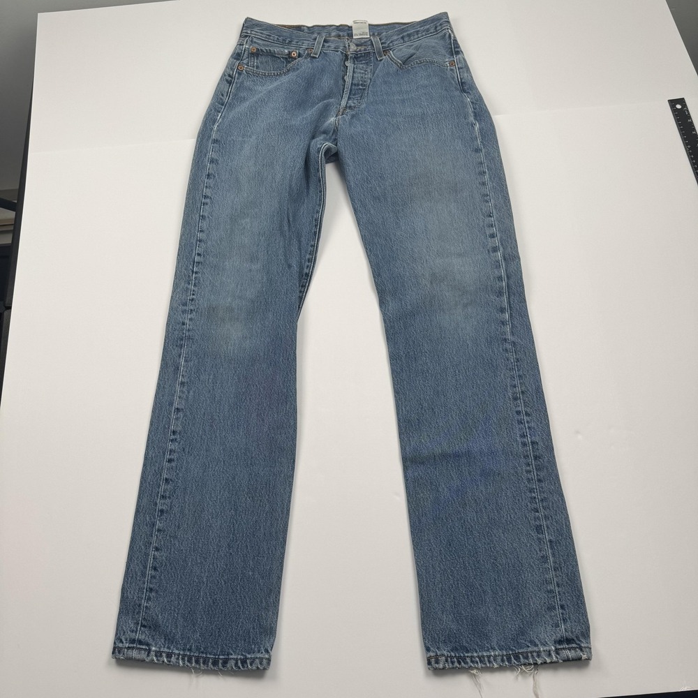 Levis 501 Jeans Mens 32x36 (30x33) Button Fly Distressed Raw Hem Straight Leg